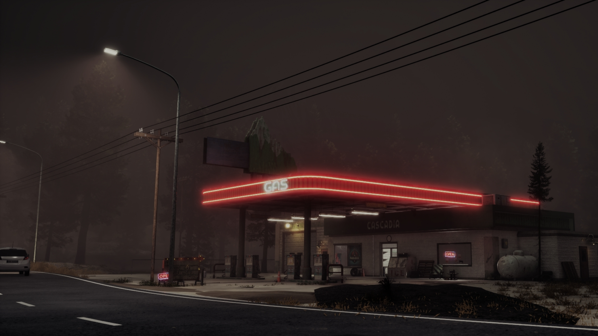 Gas station at night